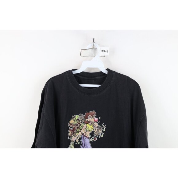 Vtg Mens L Faded The Monster Club Comics Graffiti Hip Hop Short Sleeve T-Shirt - Picture 2 of 15